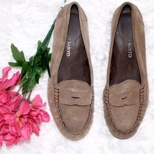 Franco Sarto Tan Suede Loafers